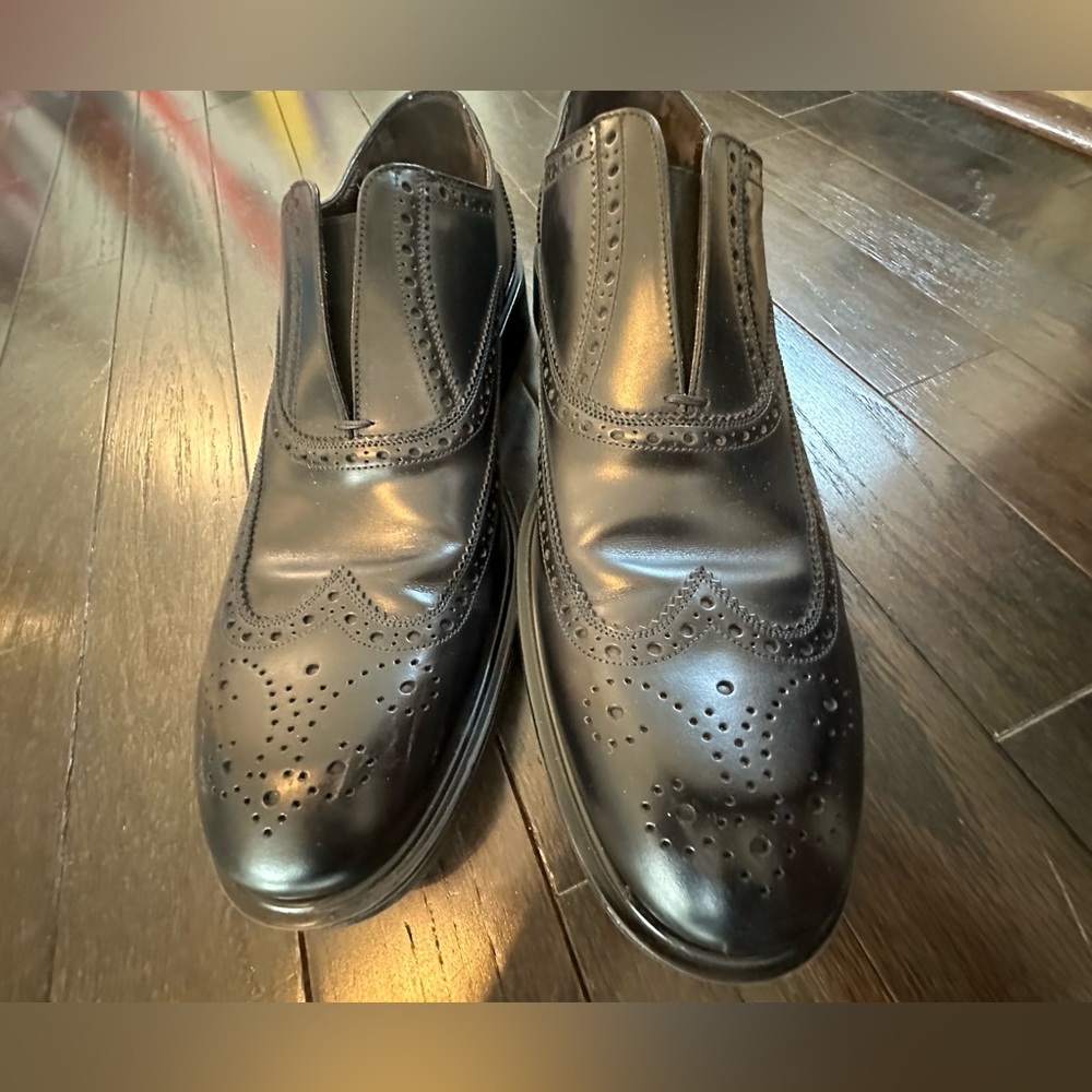 Men’s Salvatore Ferragamo dress shoes, slip ons, size 12, black